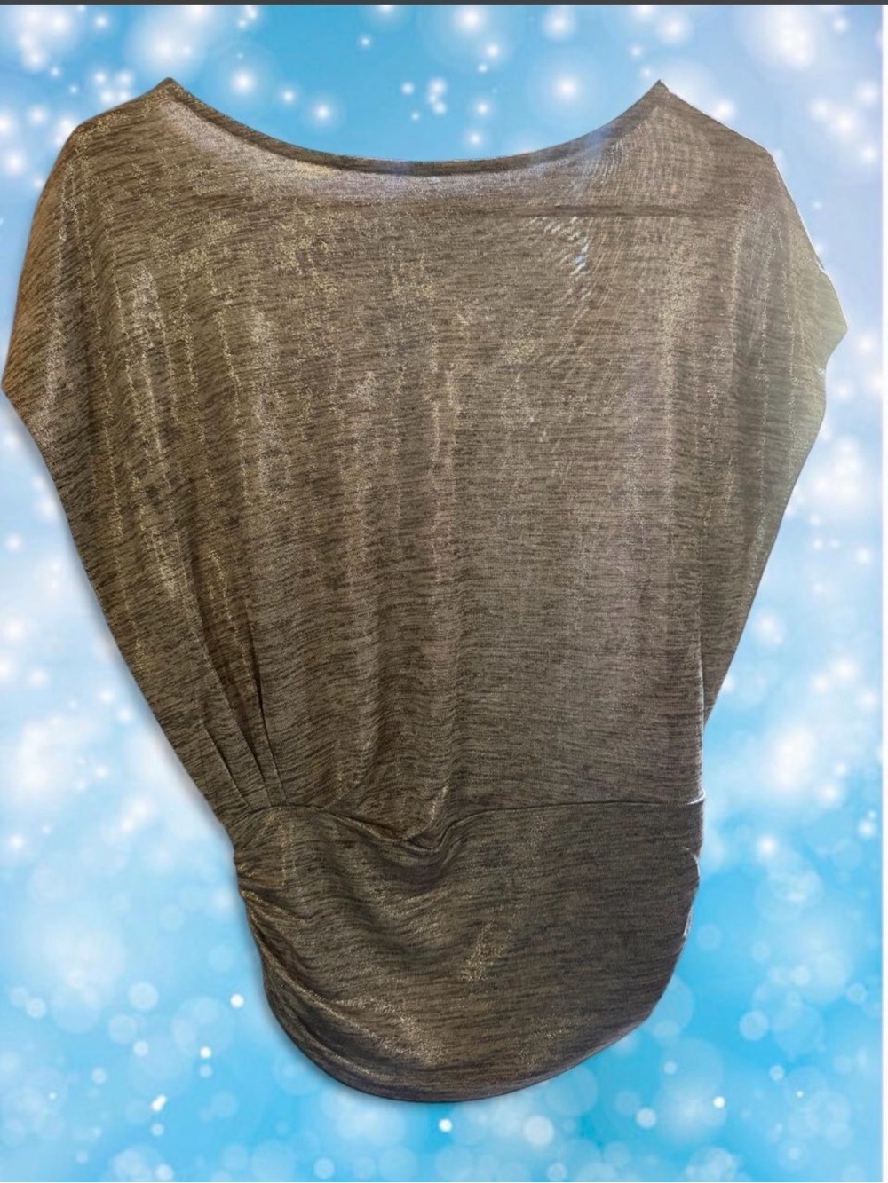 Express Metallic Gray Dolman Tunic Top
